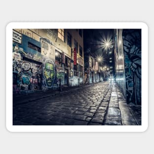 Hosier Lane at Night Sticker